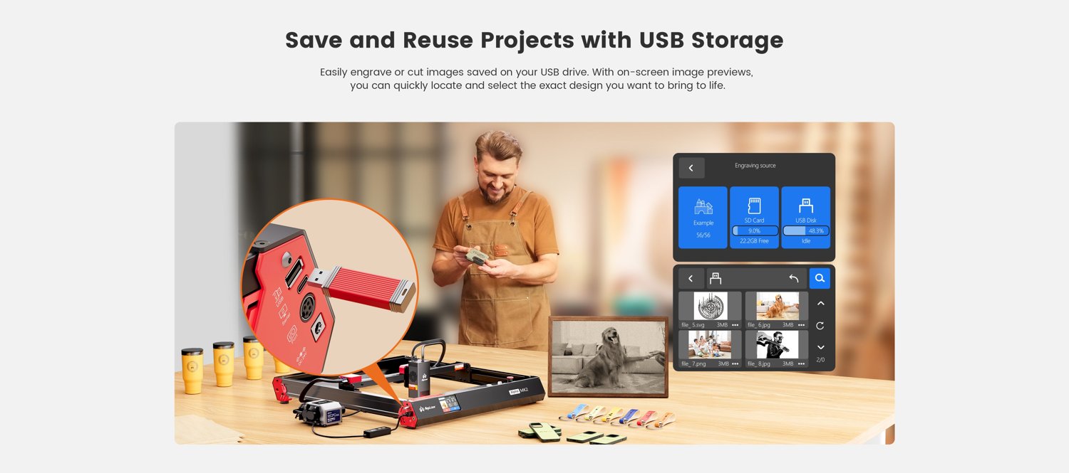 Pantalla táctil offline y grabado desde USB