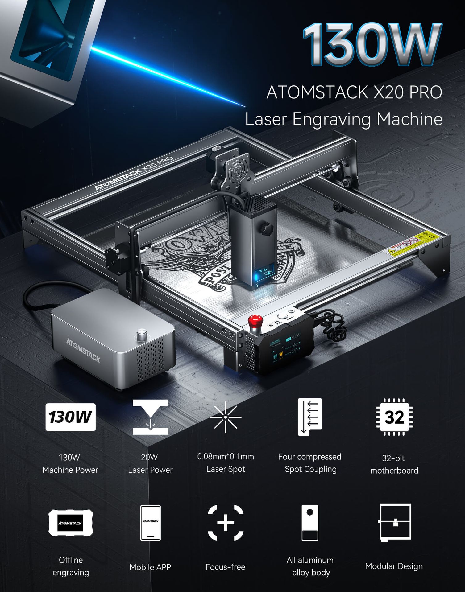 Atomstack X20 Pro: La Revolución en Grabado Láser de Alta Potencia y Versatilidad