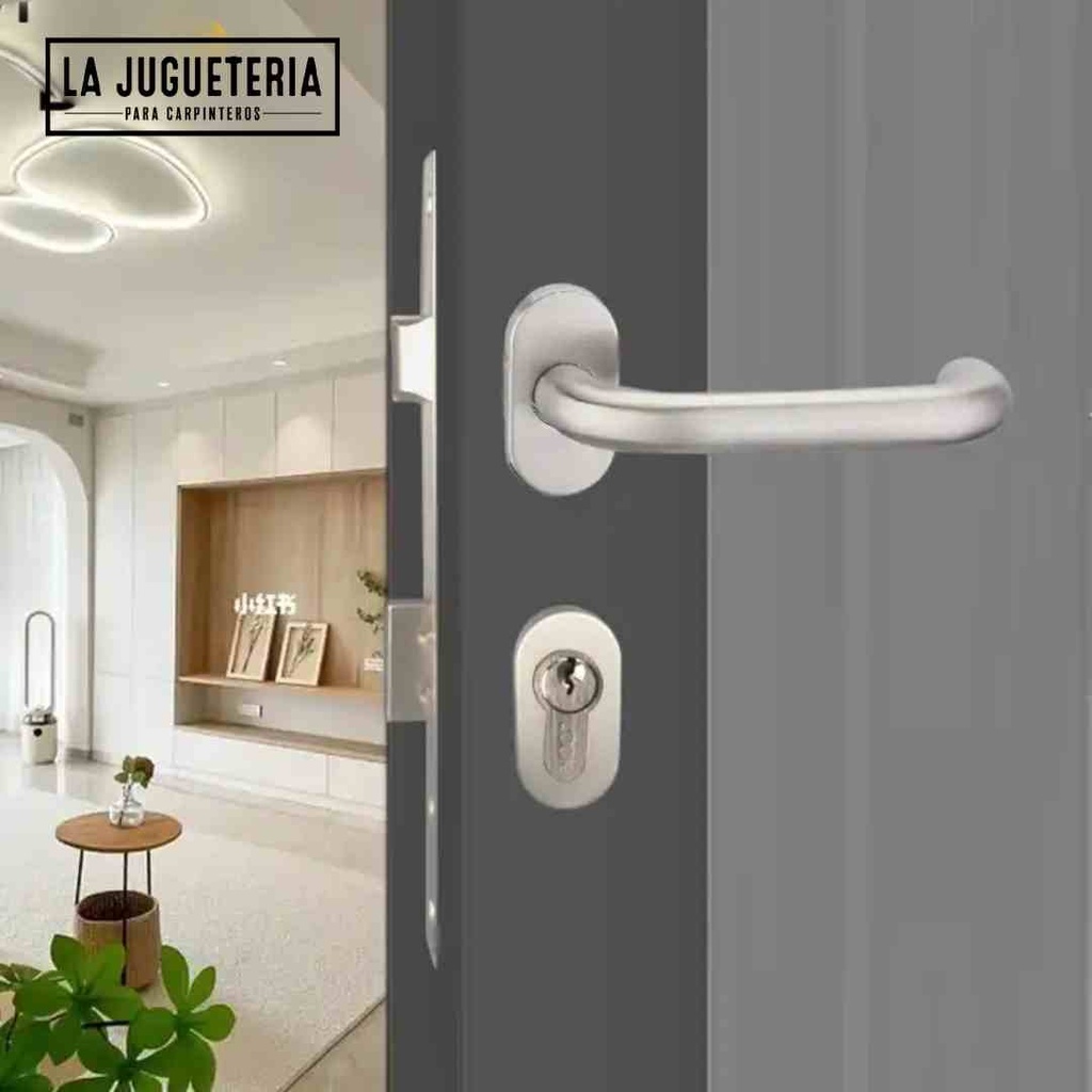 Cerradura de Puerta Estrecha con Manija Moderna de Acero Inoxidable 304