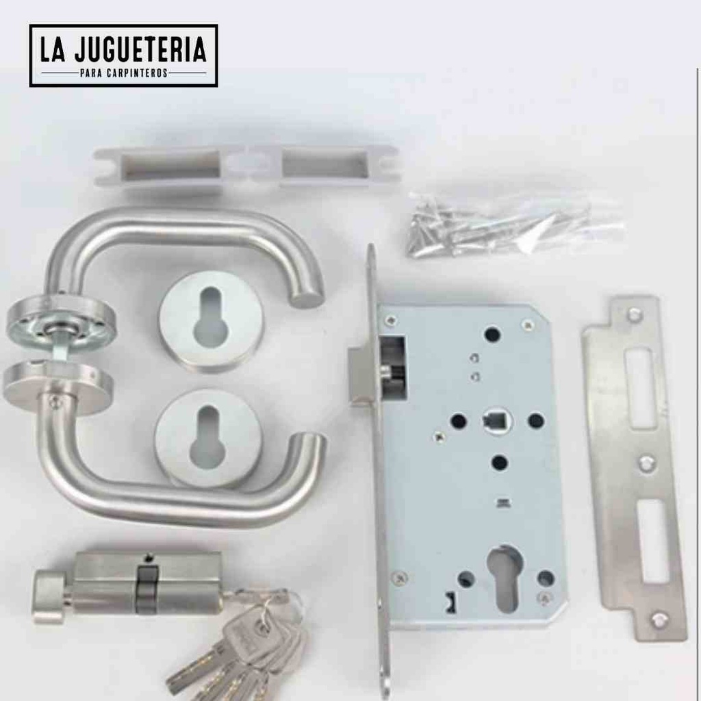  Palanca de Puerta Plateada de Acero Inoxidable Mate 304 - Cerradura de Lujo para Puertas