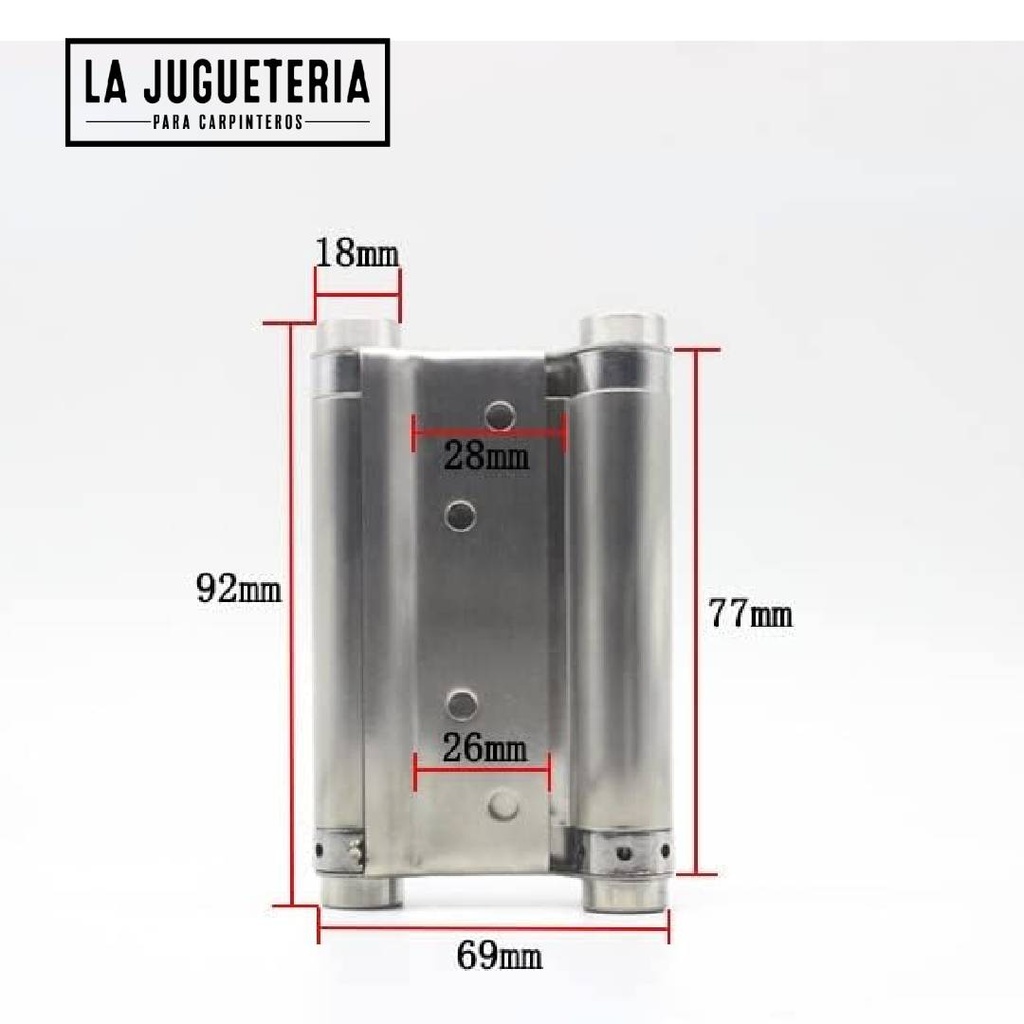 Bisagra de resorte Bisagra de puerta de cierre suave Amortiguador de acero inoxidable ajustable Bisagra bidireccional N3 (90mm)