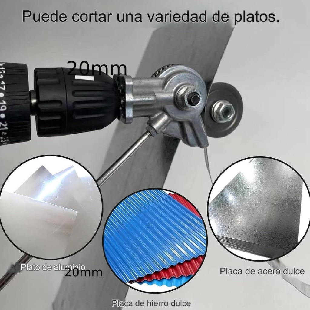 Cortadora de metales de ruedas para adaptar al taladro 