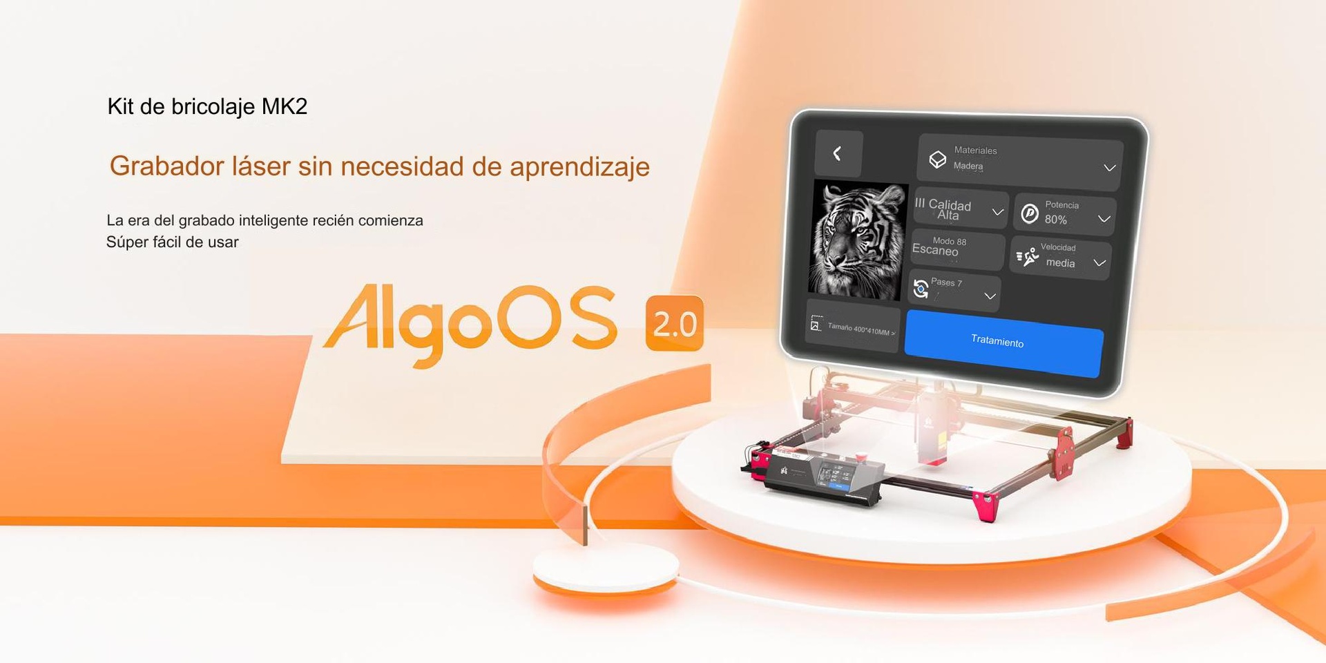 AlgoLaser DIY KIT MK2 10W con pantalla AlgoOS