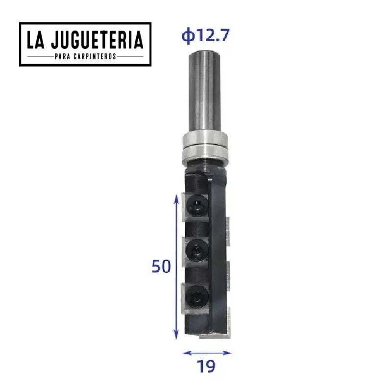 Fresa de corte recto 50 mm de insertos, copiadora. Vástago de 1/2". Ref. G60