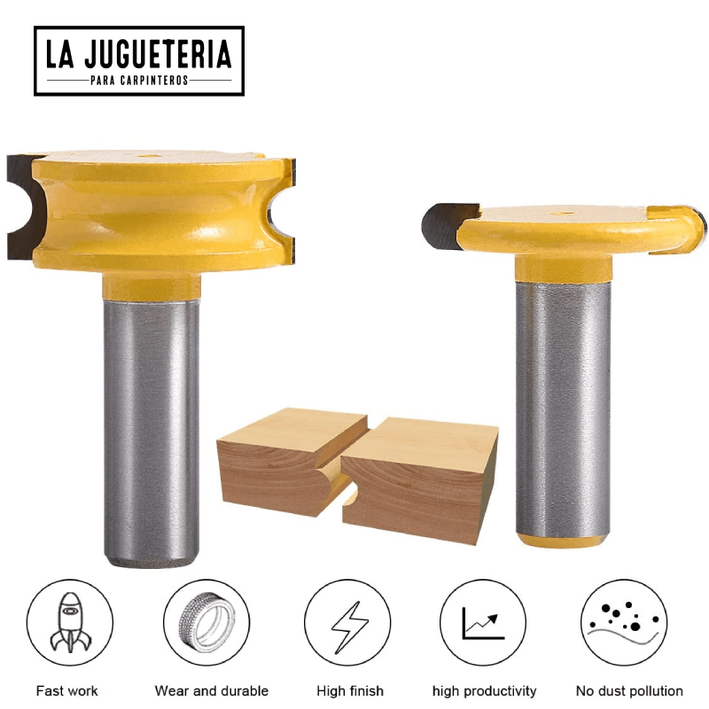 Fresa de unión para toneles. Vástago 1/4". Set 2 pcs. Ref.P12