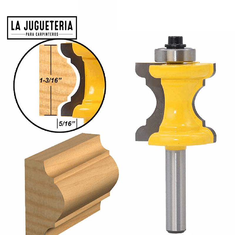 Fresa de corte lateral cóncavo tipo "Bullnose".  Vástago 1/4". Ref.P22