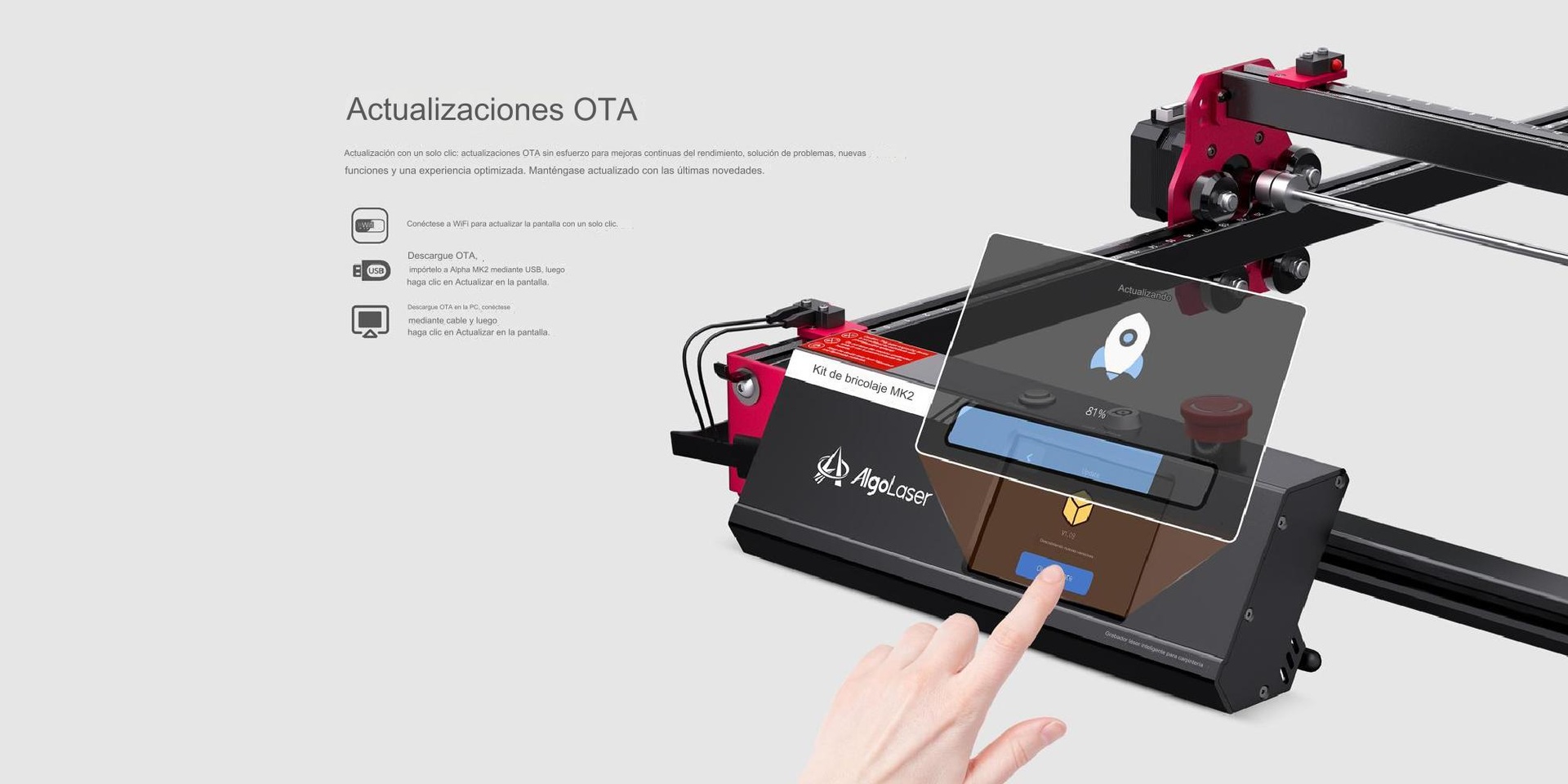 Actualizaciones OTA por WiFi en la pantalla