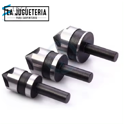 Juego de 3 Avellanadores de Acero al Carbono 12mm (7/16"), 16mm (5/8"), 19mm (3/4")