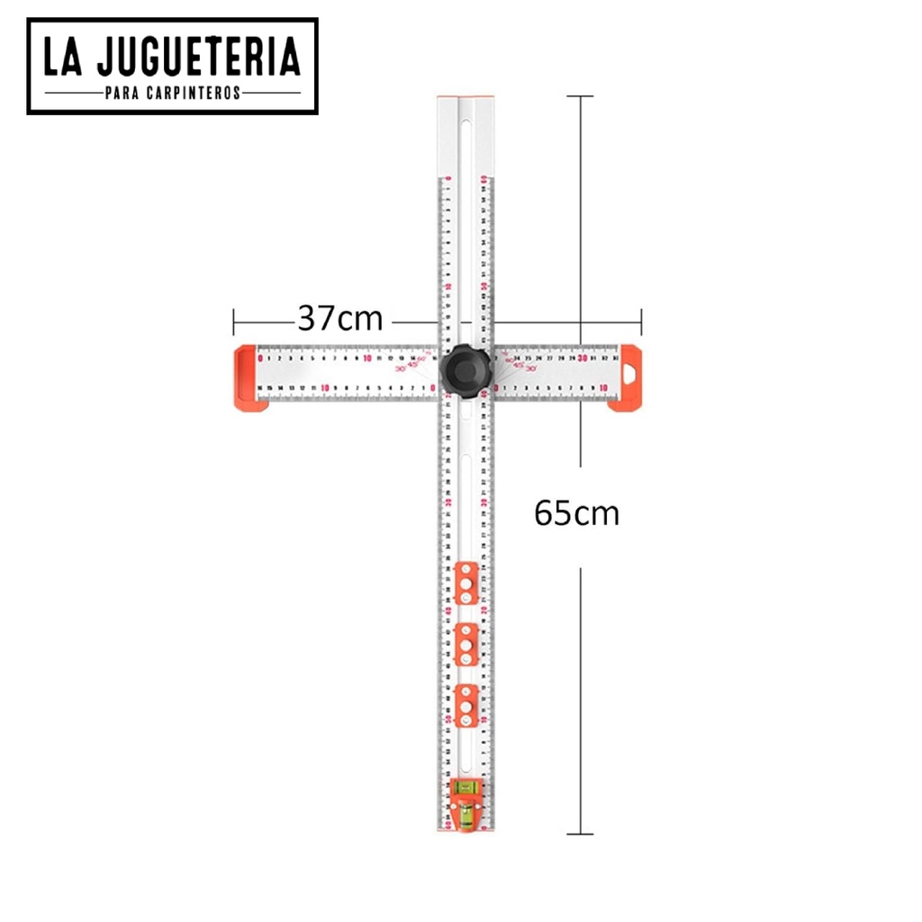 Escuadra de Medición Multifuncional Ajustable para Carpintería - Regla de Ángulo Recto con Graduación Precisa y Bloqueo de Perilla, Ideal para Marcado y Trazado 