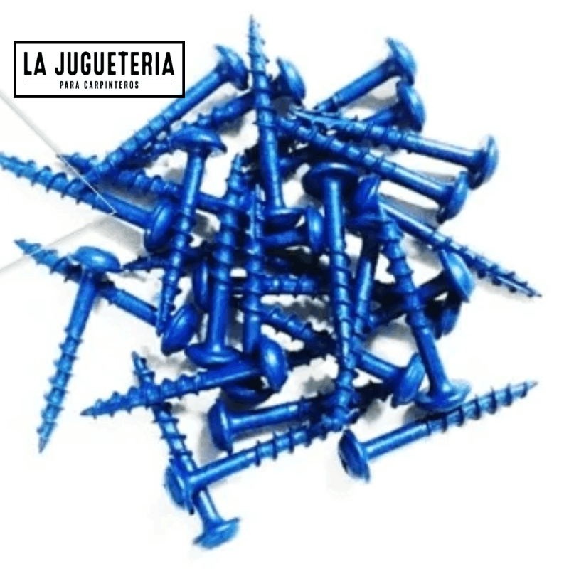 Tornillo pocket hole #8 x 1-1/2 pulgadas ,(32mm) BLUE-KOTE, caja de 100 unidades