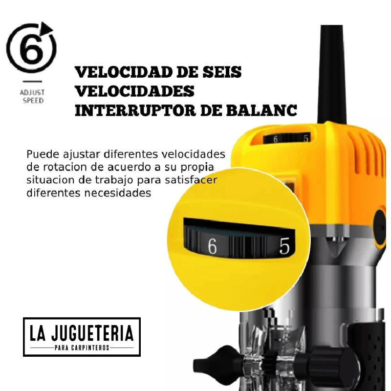 Router de palma de 800 W y 6 velocidades