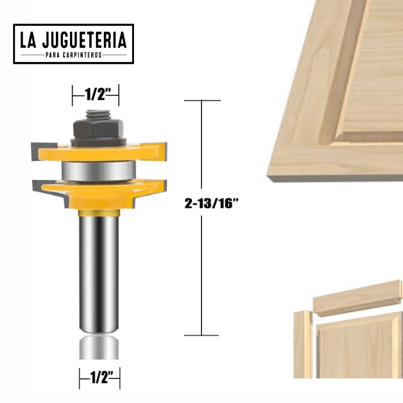 Fresas para panelar puertas y ventanas , Vástago de 1/2". Set 3 pcs. Ref.G02