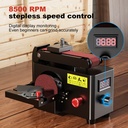 Velocidad regulable hasta 8.500 rpm con display digital