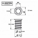 Tuerca de embutir M6 x 15mm