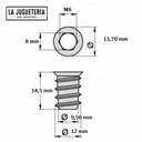 Tuerca de embutir M8 x 15mm