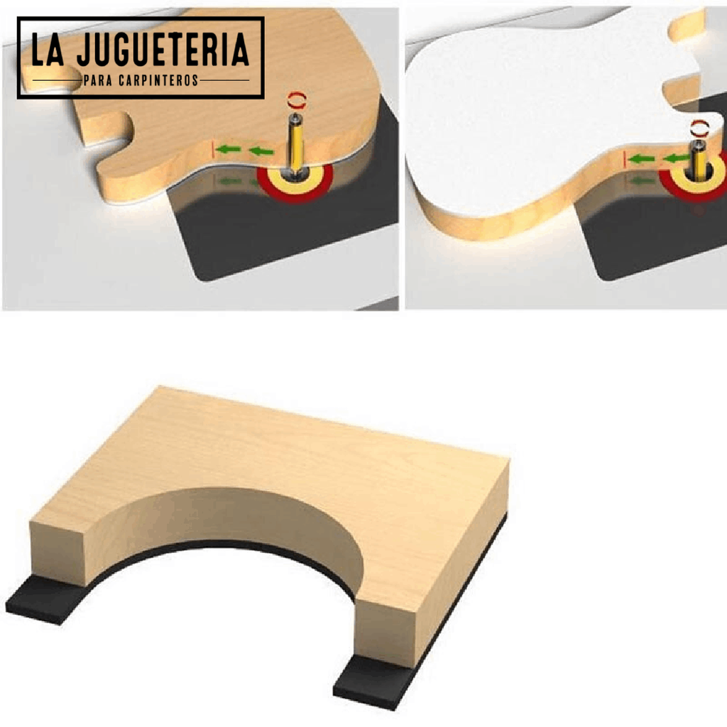 Fresa de corte recto 63mm, copiadora con 2 rodamientos. Vástago de  1/2". Ref. G20