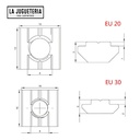 Tuerca de Riel para Perfil de Aluminio 2020 - Accesorio para Carpintería - Bolsa de 10 unidades