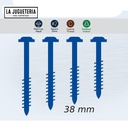 Tornillo pocket hole #8 x 1-1/2 pulgadas ,(38mm) BLUE-KOTE, caja de 100 unidades