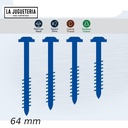 Tornillo pocket hole #8 x 2-1/2 pulgadas ,64mm) BLUE-KOTE, caja de 100 unidades