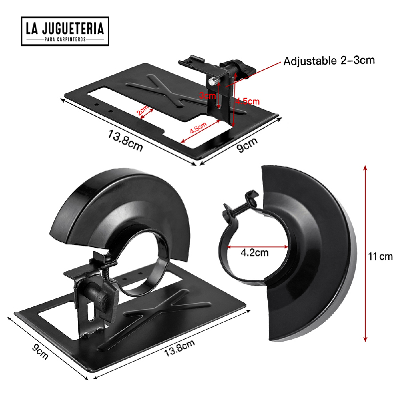 Soporte de amoladora angular ajustable, máquina de corte de Metal, Base gruesa, cubierta de protección, herramientas de carpintería