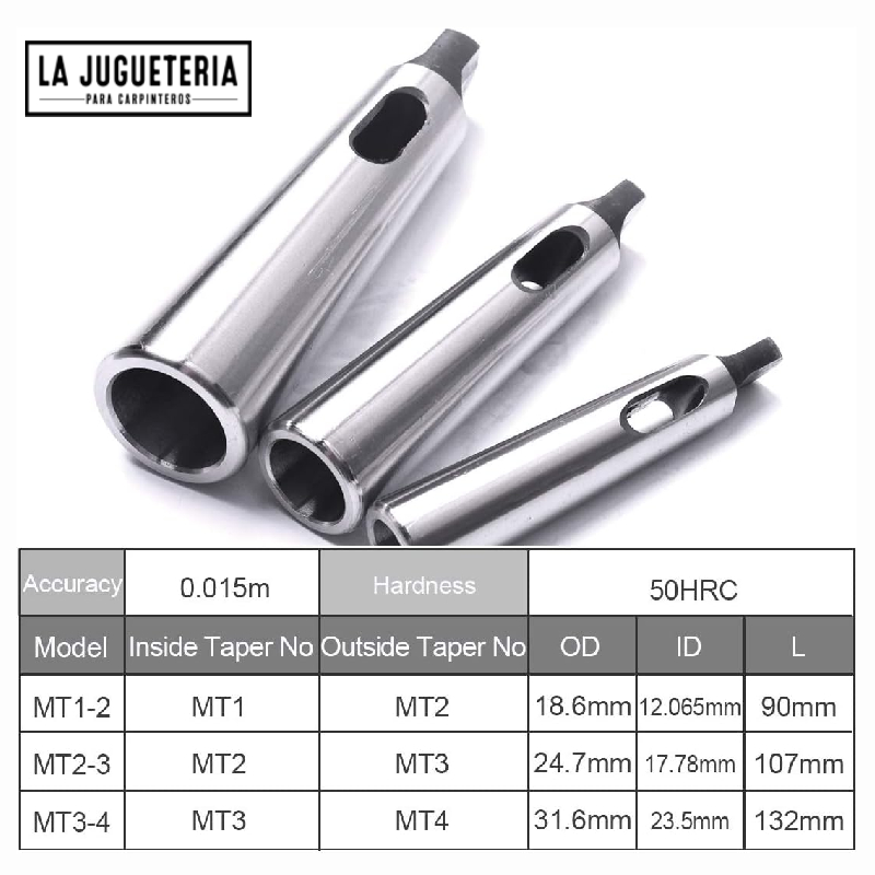 Cono Morse de broca La reducción Adaptador para Torno Fresado (MT1 a MT2, MT3 a MT2, MT3 a MT4,3pcs)