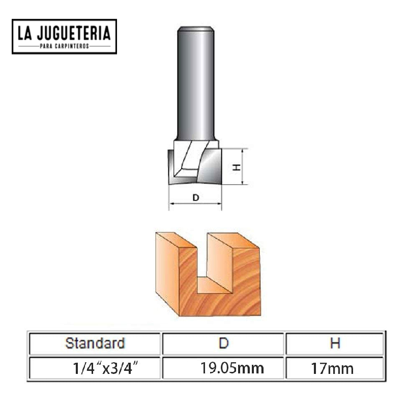 Fresa niveladora / limpiafondos con corte de 3/8" (9.52 mm) y vástago de 1/4" (6.35 mm). Ref. G