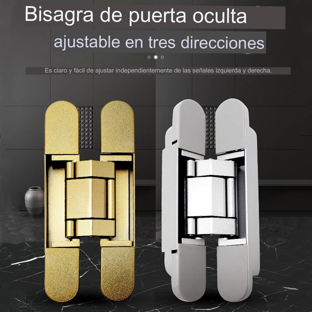 Bisagra oculta ajustable de 180 grados accesorios de puerta Invisible, G80 80 kg