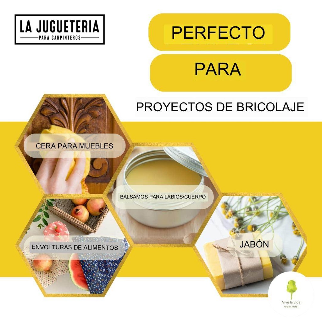 Barrita de cera filtrada de abeja 1 oz (beeswax)