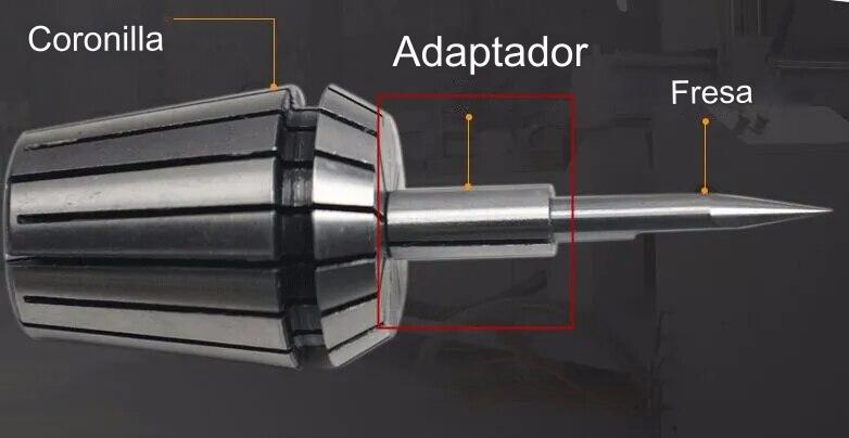 Adaptador para vástago de la fresa de router 6.35-3.175