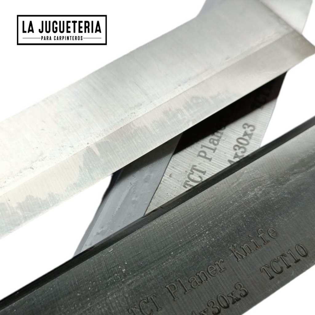 Cuchillas cepilladoras de 12" HSS  calzadas TCT10 Carburo de tugsteno de Diente de Perro  (300x30x3mm) Set de 3 hojas