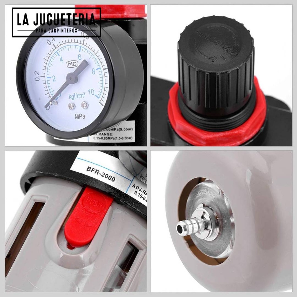 filtro regulador de presión neumático, válvula y separador de aceite y agua BFR2000