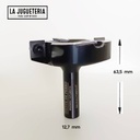 Fresa niveladora industrial limpiafondos con insertos de carburo D63.5*d12.7*H63*2+2T. Vástago 1/2". Ref. G53