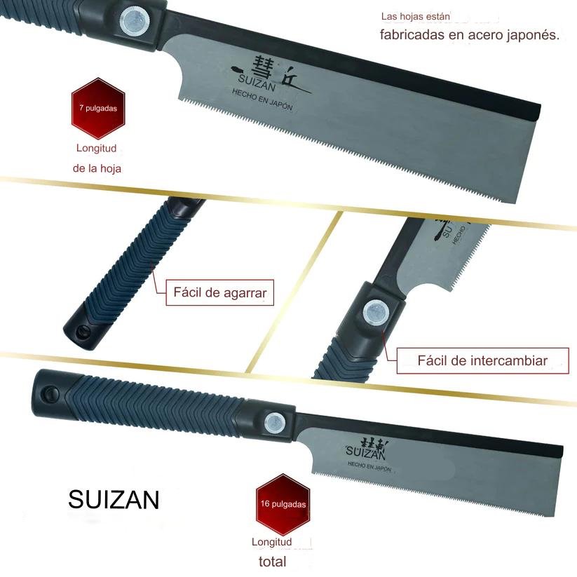 SUIZAN Sierra japonesa de mano - Sierra de tracción Dozuki 6" Dozuki (dovetail) para cortes precisos