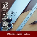 Sierra de tracción Ryoba plegable japonesa SUIZAN, sierra manual de doble filo de 9,5 pulgadas para carpintería