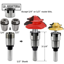 Alargador/adaptador extensor para router vástago de 1/2" a 1/2" y 1/4" con llave ER 20M