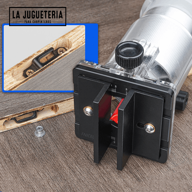 Base para router de mano con guía ajustable para ranurado