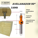 Broca avellanadora 2.8*8 mm
