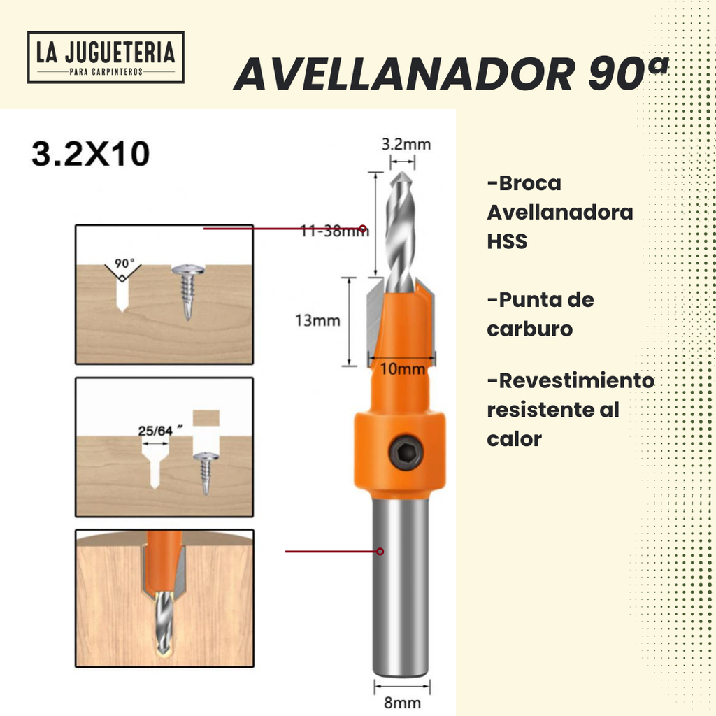 Broca avellanadora 3.2*10 mm