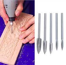 Broca de acero para grabado ó esculpir 3/4/5/6/8 mm. Set 5 pcs.