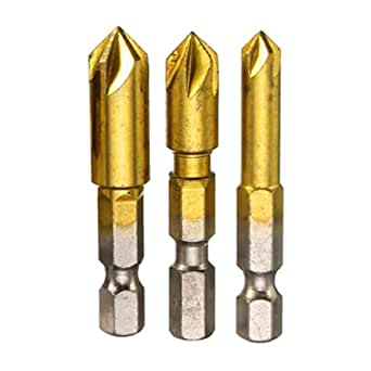 Brocas avellanadoras HCS para biselado de borde de madera en 90 grados. Set 3 pcs