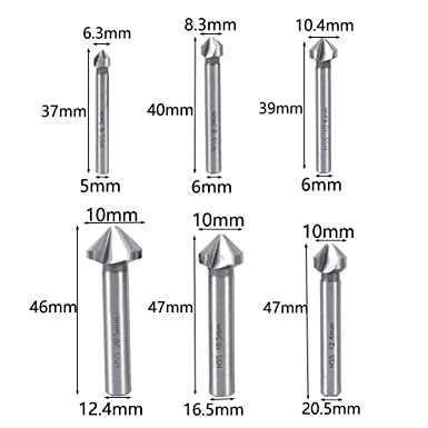 [A150] Brocas avellanadoras HSS para metal y madera. Set 6 pcs