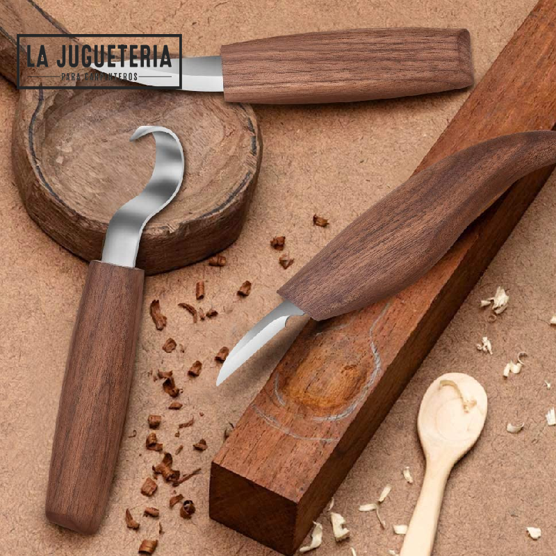 [A190] Cinceles de cuchillo para tallado de madera. Set 3 uds