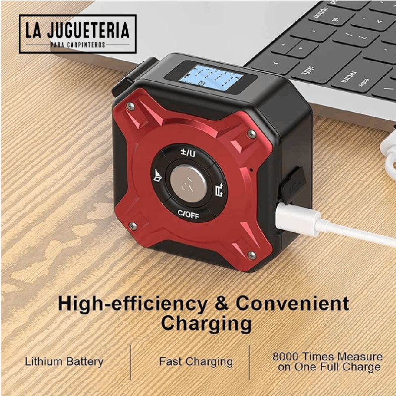 Cinta métrica laser, flexómetro y telémetro Laser 40 mts