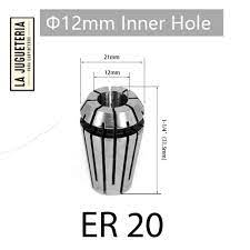 Pinza collet portaherramientas ER20 de12 mm