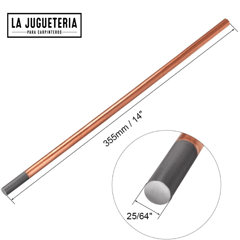 [A271] Electrodo de grafito con recubrimiento de cobre para soldar a bajo voltaje 6*355 mm