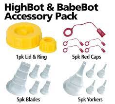 [A303] Fastcap Accesorios para babebot y highbot 1 tapa, 1 anillo de retención, 5 tapones rojos, 5 puntas de hoja, 5 puntas