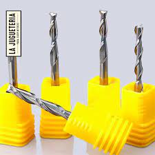 Fresa de corte para CNC 3.175 mm x 3,175 mm x 42 mm de carburo de tungsteno dos flautas final mills Ref.V04