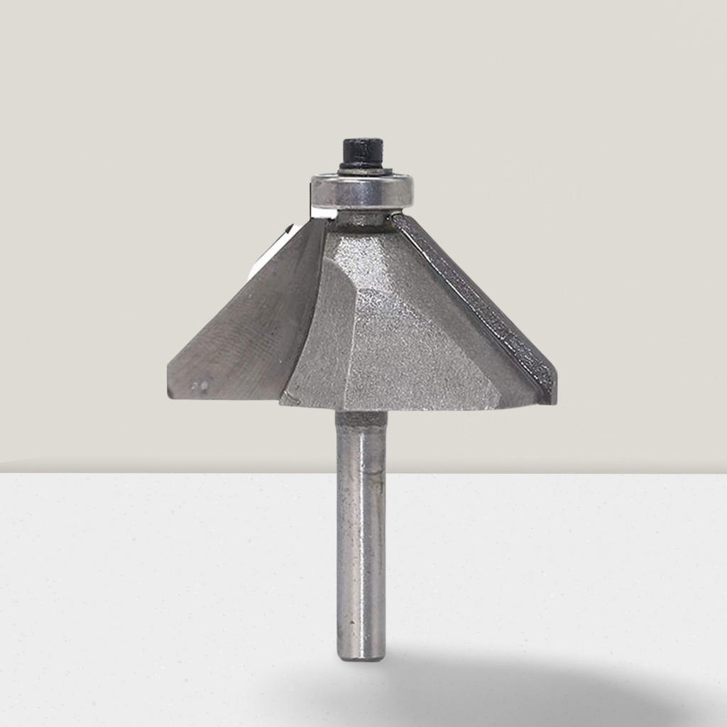 Fresa para biselar/chaflán 45º corte de 1". Vástago de 1/4". Ref.P06