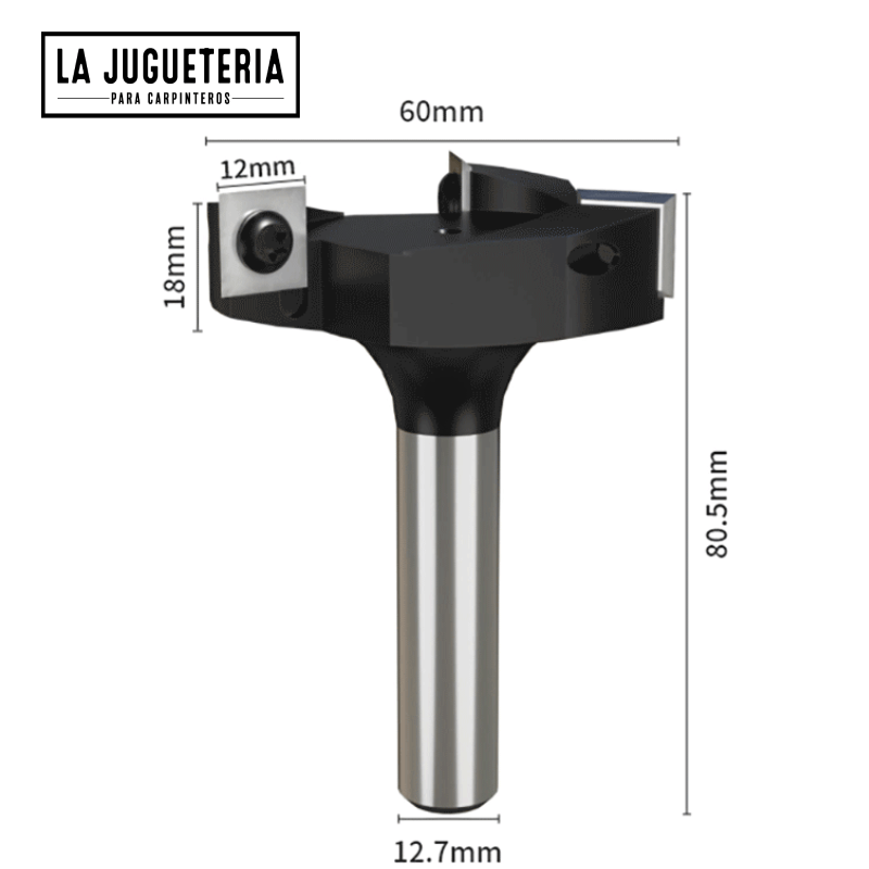 Fresa niveladora / limpiafondos con insertos de carburo. Vástago 1/2". Ref. G09