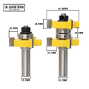 Fresas para machihembrar, lengüeta de 1/2". Vástago de 1/2". Set 2 pcs. Ref.G07